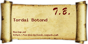 Tordai Botond névjegykártya